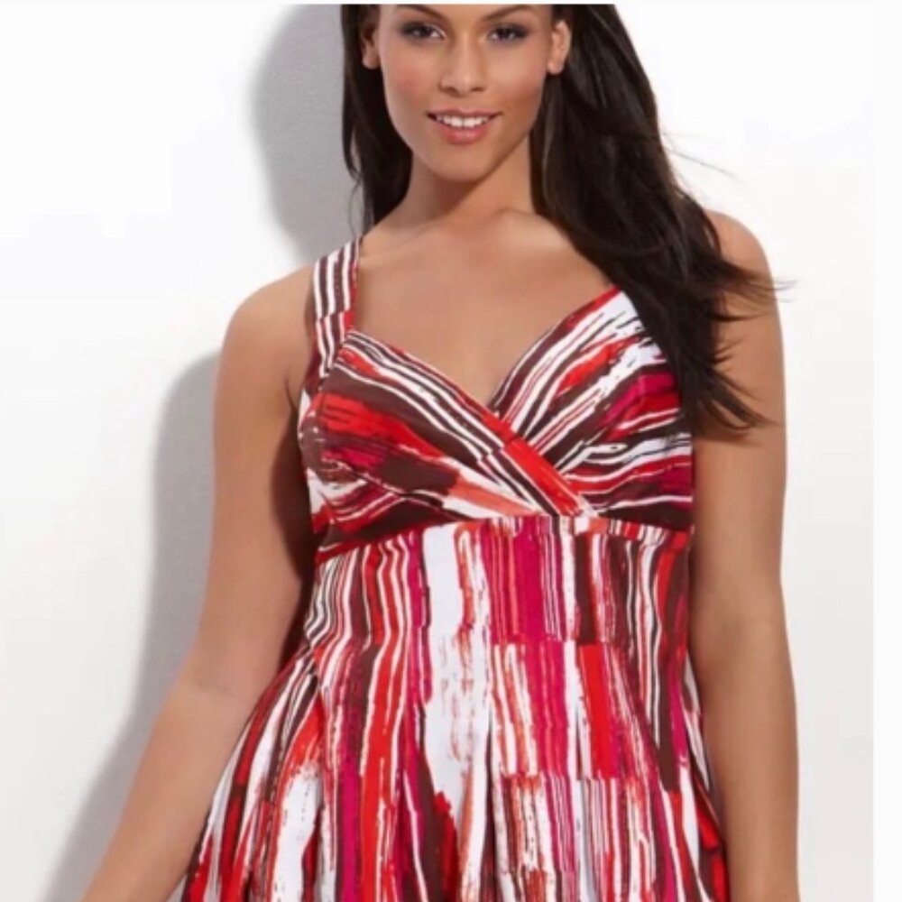 Calvin Klein Pop Poppy Red Multicolor Dress (137)